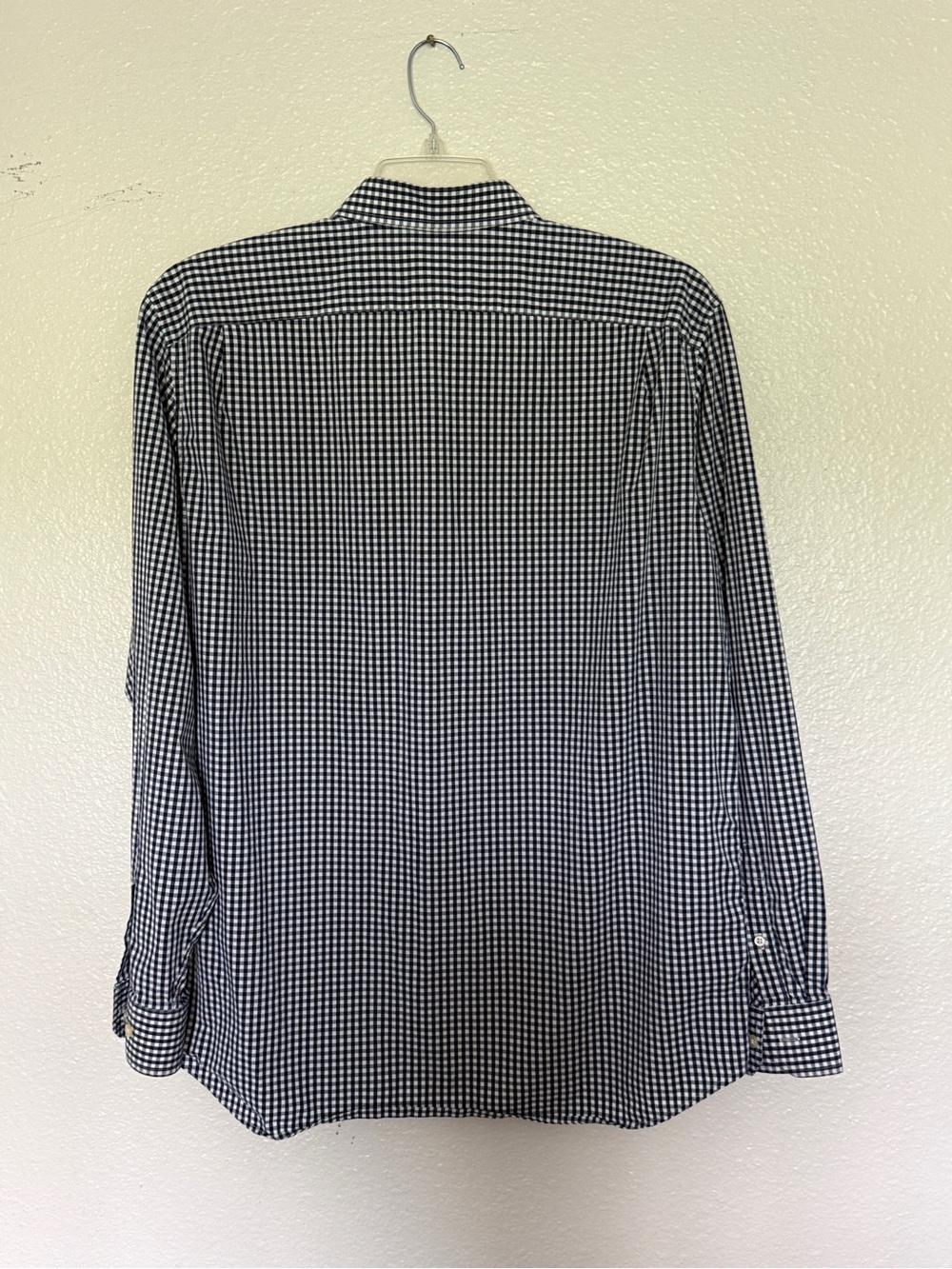GAP Men's Navy and White Gingham Button-Down Shirt - Picture 5 of 5
